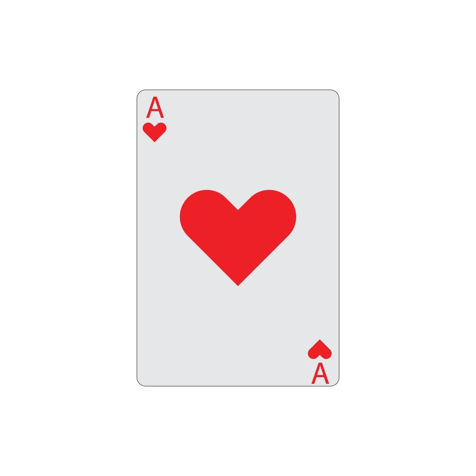hart van aas dek kaart speelkaart gok vectorillustratie vector