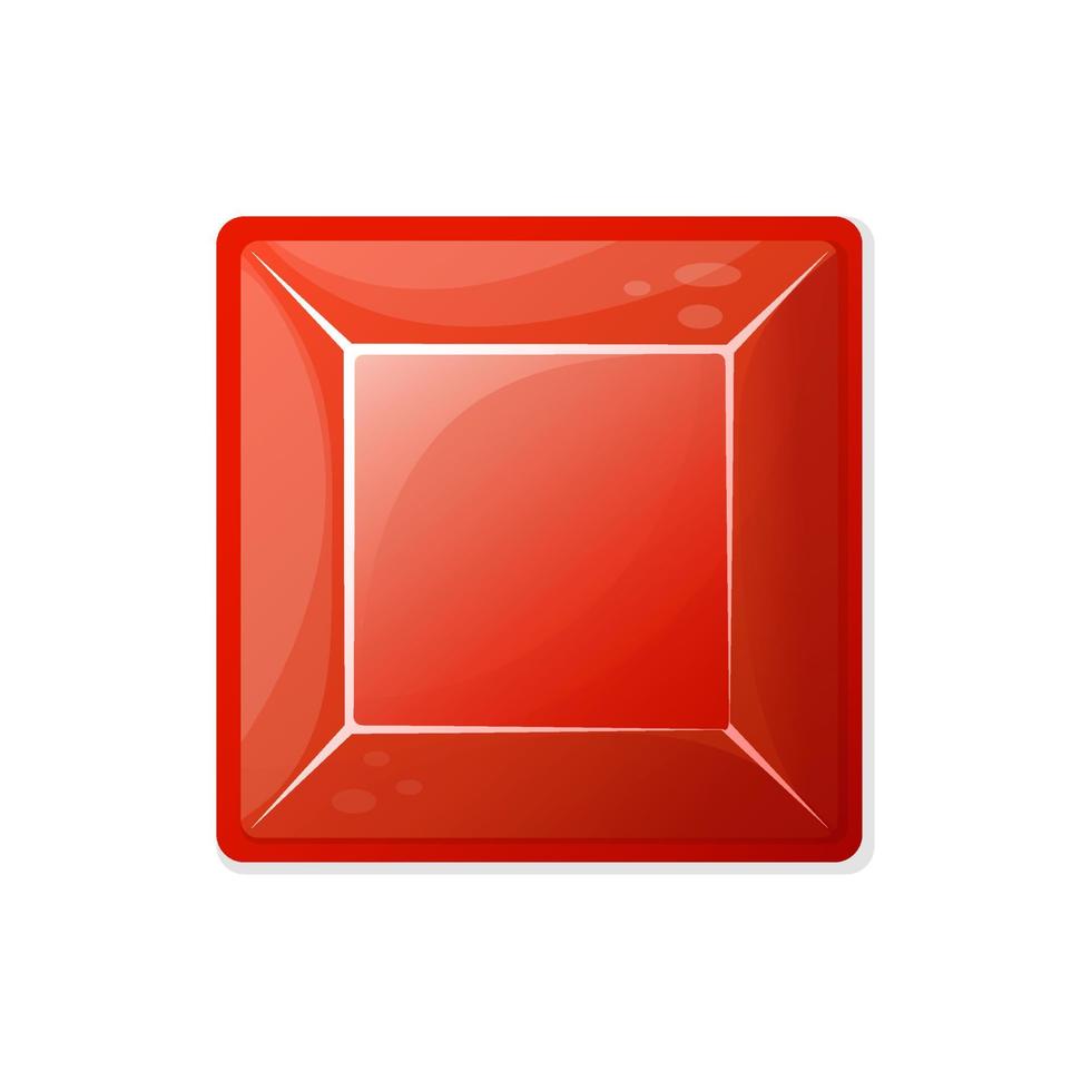 rood kristal voor games in cartoonstijl vector