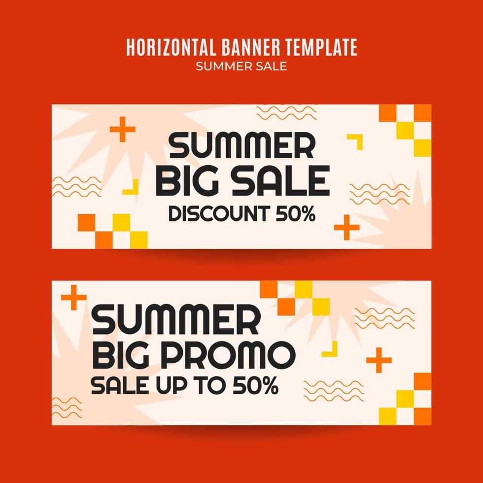 zomerverkoop webbanner voor sociale media horizontale poster, banner, ruimtegebied en achtergrond vector