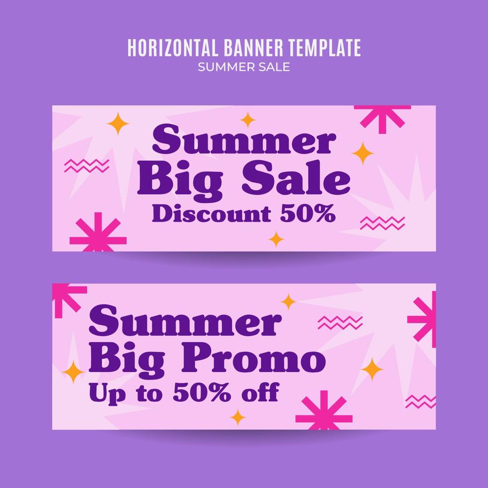 zomerverkoop webbanner voor sociale media horizontale poster, banner, ruimtegebied en achtergrond vector