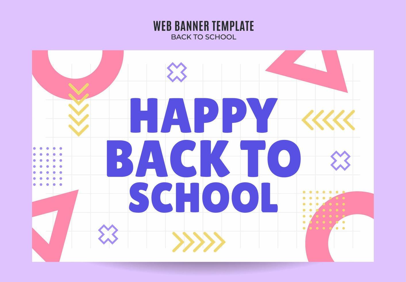 terug naar school webbanner voor sociale media poster, banner, ruimte en achtergrond vector