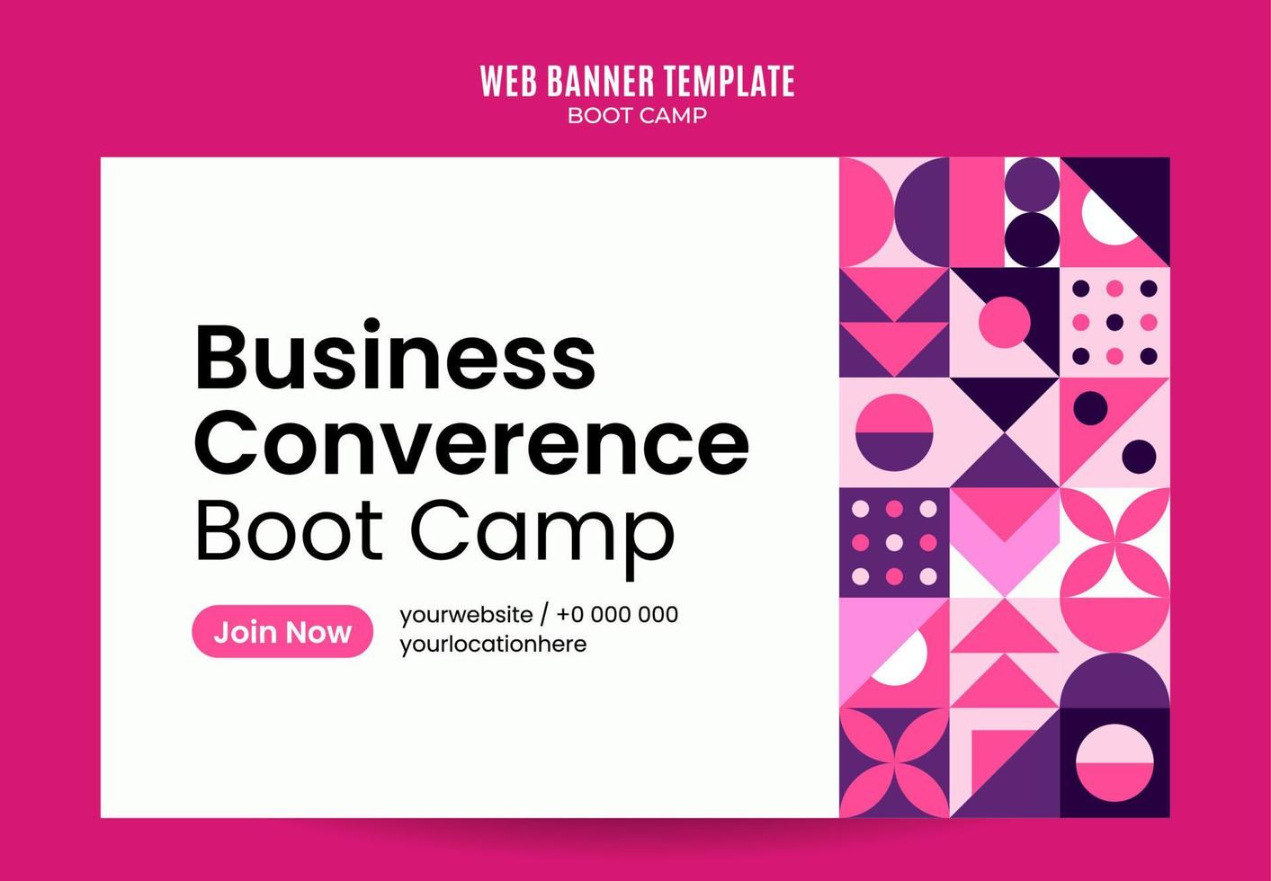 moderne geometrie - bootcamp-webbanner voor poster, banner, ruimte en achtergrond op sociale media vector