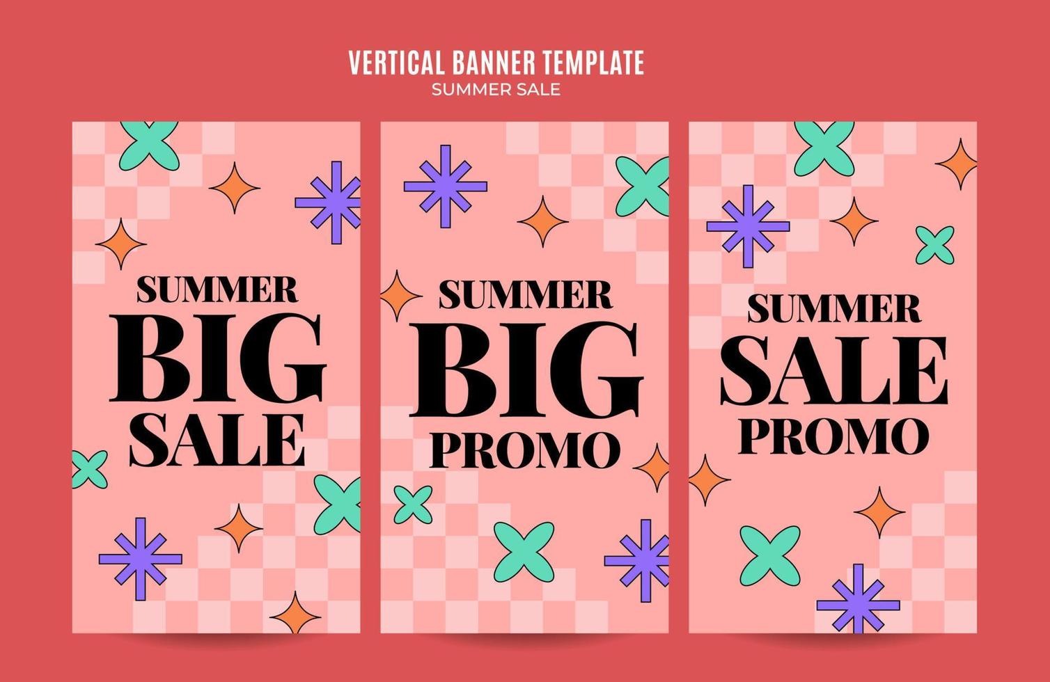 zomerverkoop webbanner voor sociale media verticale poster, banner, ruimtegebied en achtergrond vector