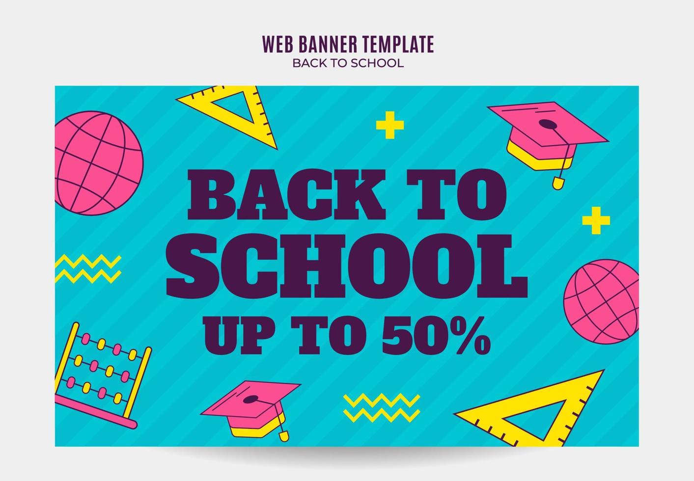 terug naar school webbanner voor sociale media poster, banner, ruimte en achtergrond vector