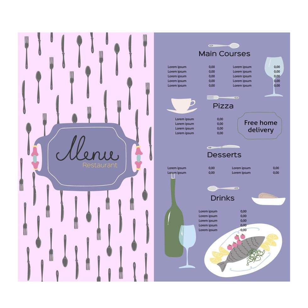 modern menu, geweldig design voor elk doel. vector