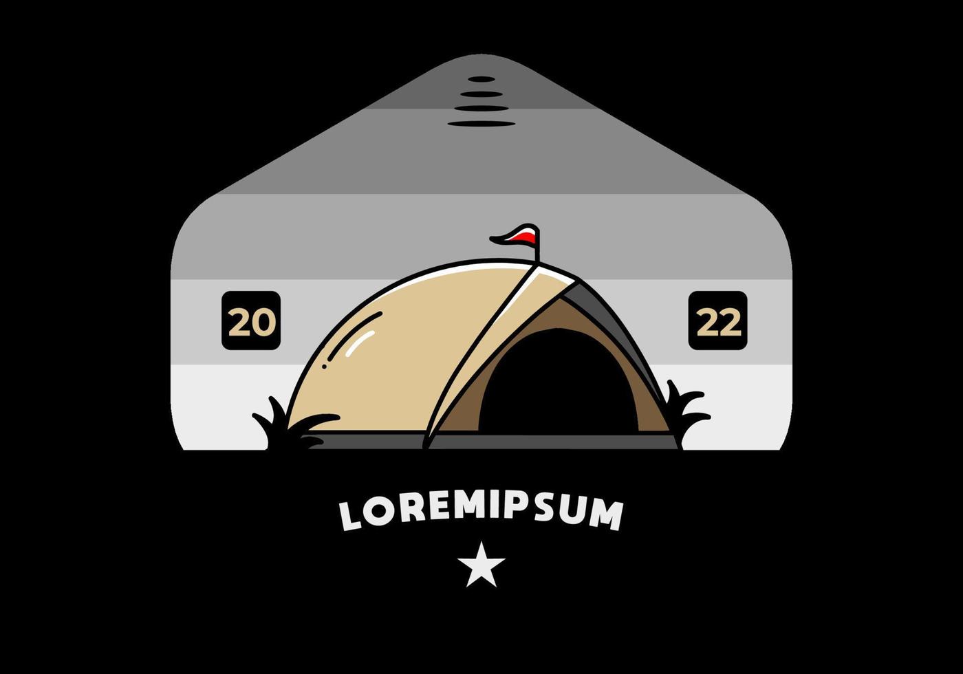 koepeltent camping illustratie badge ontwerp vector