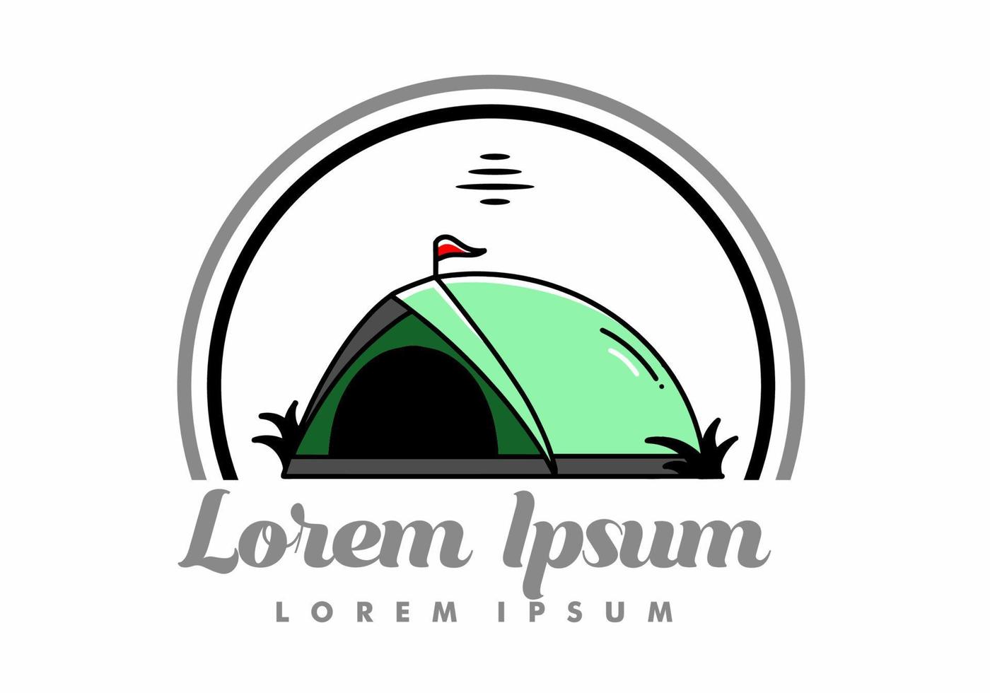 koepeltent camping illustratie badge ontwerp vector