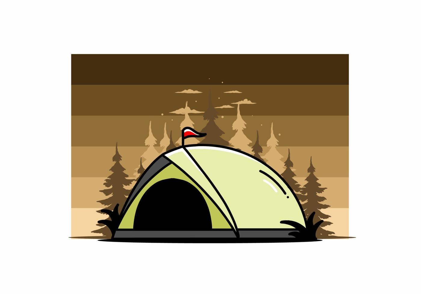 koepeltent camping illustratie badge ontwerp vector