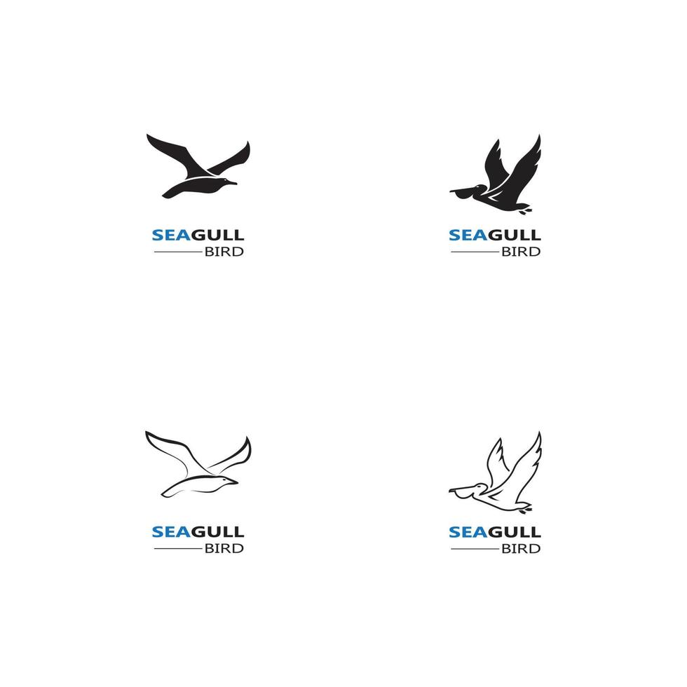 zeemeeuw vogel logo pictogram vector ontwerpen