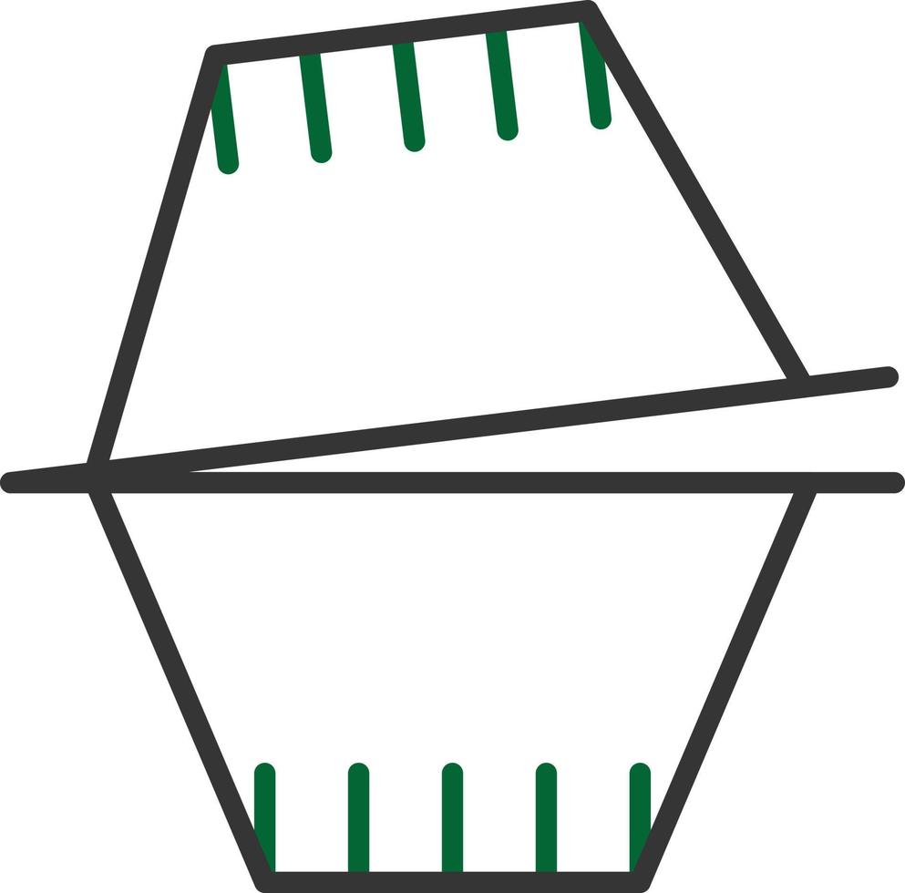 plastic voedselcontainer lijn twee kleuren vector