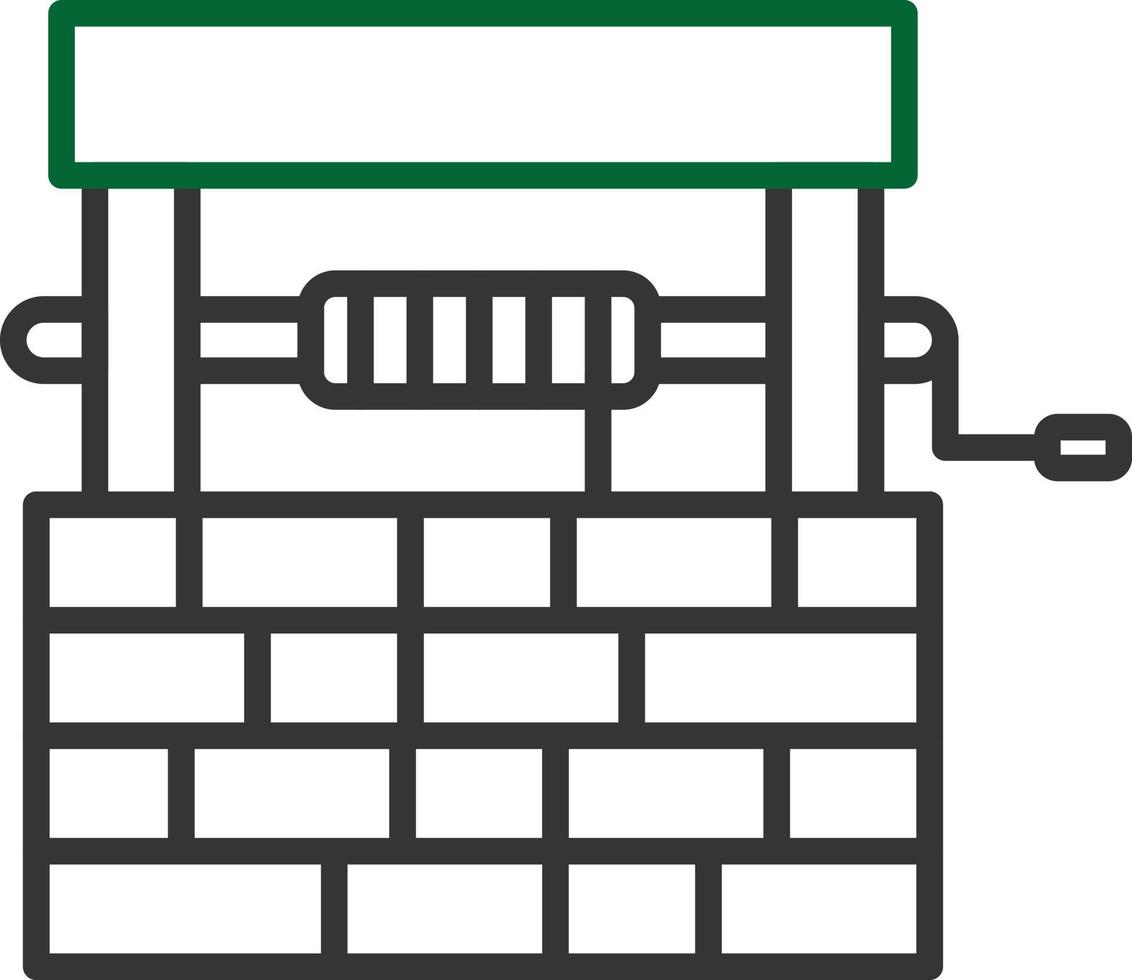 waterput lijn twee kleuren vector