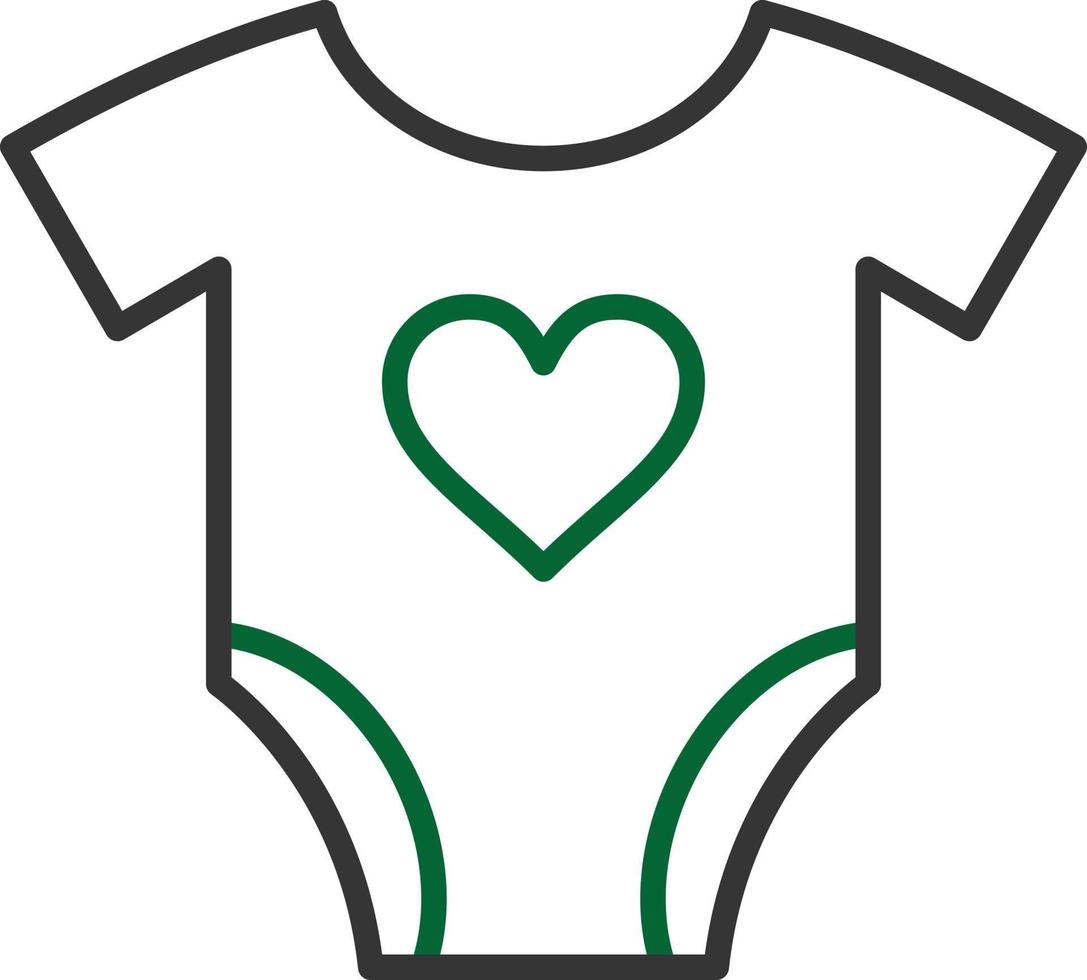 bodysuit lijn twee kleuren vector