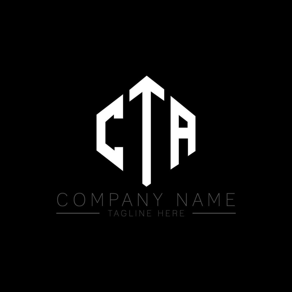 cta letter logo-ontwerp met veelhoekvorm. cta veelhoek en kubusvorm logo-ontwerp. cta zeshoek vector logo sjabloon witte en zwarte kleuren. cta-monogram, bedrijfs- en onroerendgoedlogo.