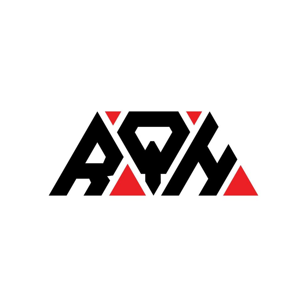 rqh driehoek brief logo ontwerp met driehoekige vorm. rqh driehoek logo ontwerp monogram. rqh driehoek vector logo sjabloon met rode kleur. rqh driehoekig logo eenvoudig, elegant en luxueus logo. rqh