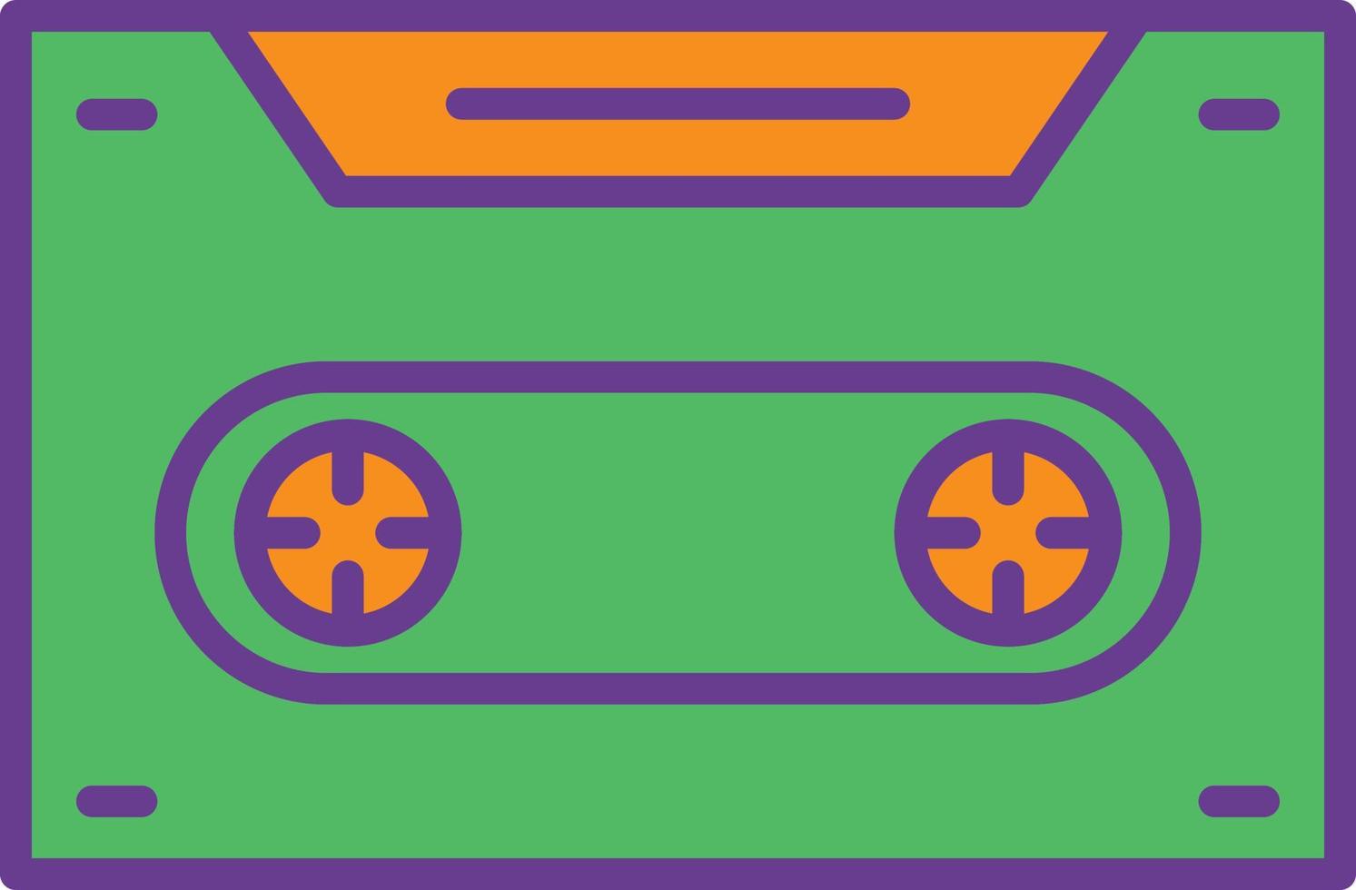 cassette lijn gevuld twee kleuren vector