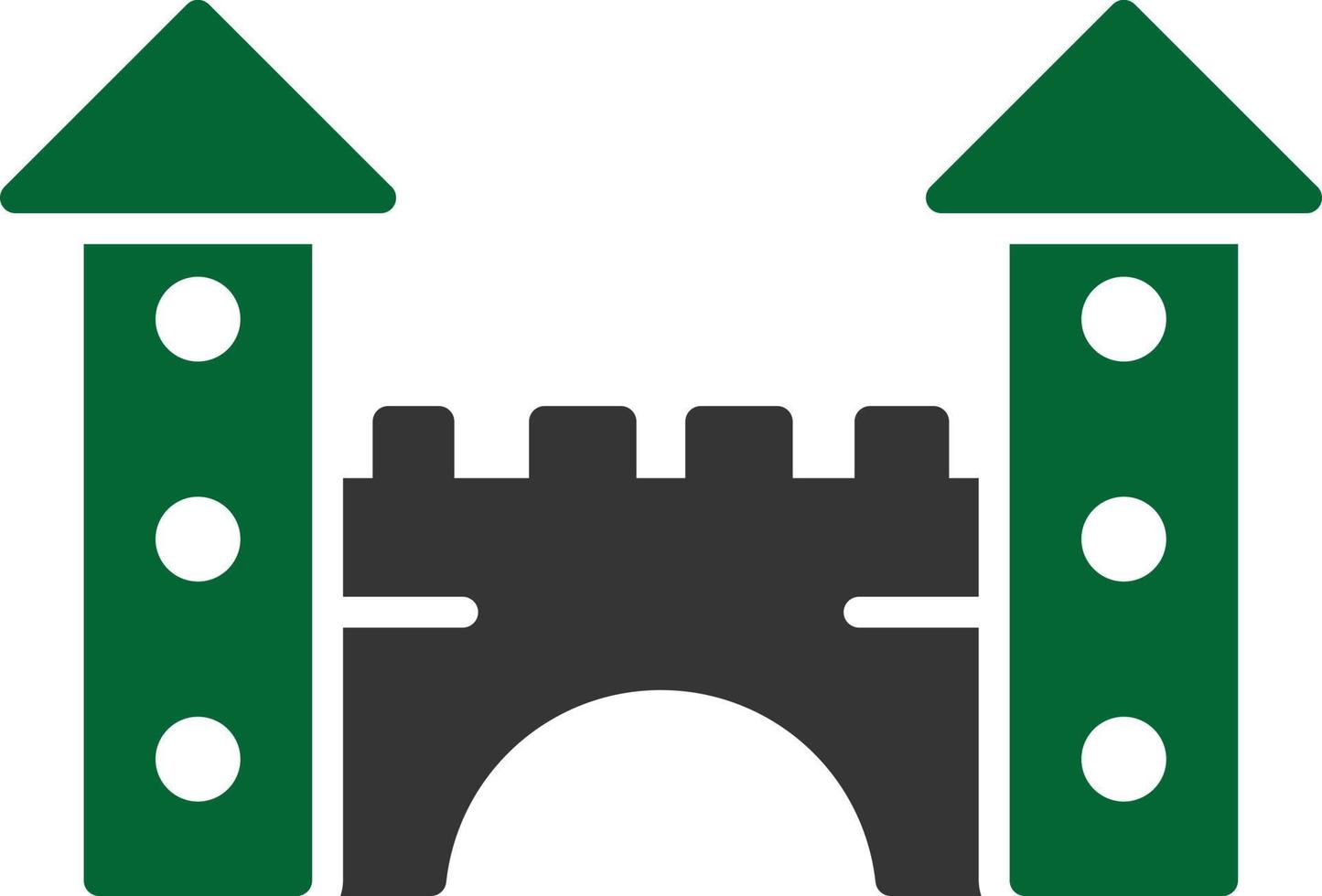 speelgoed kasteel glyph twee kleuren vector