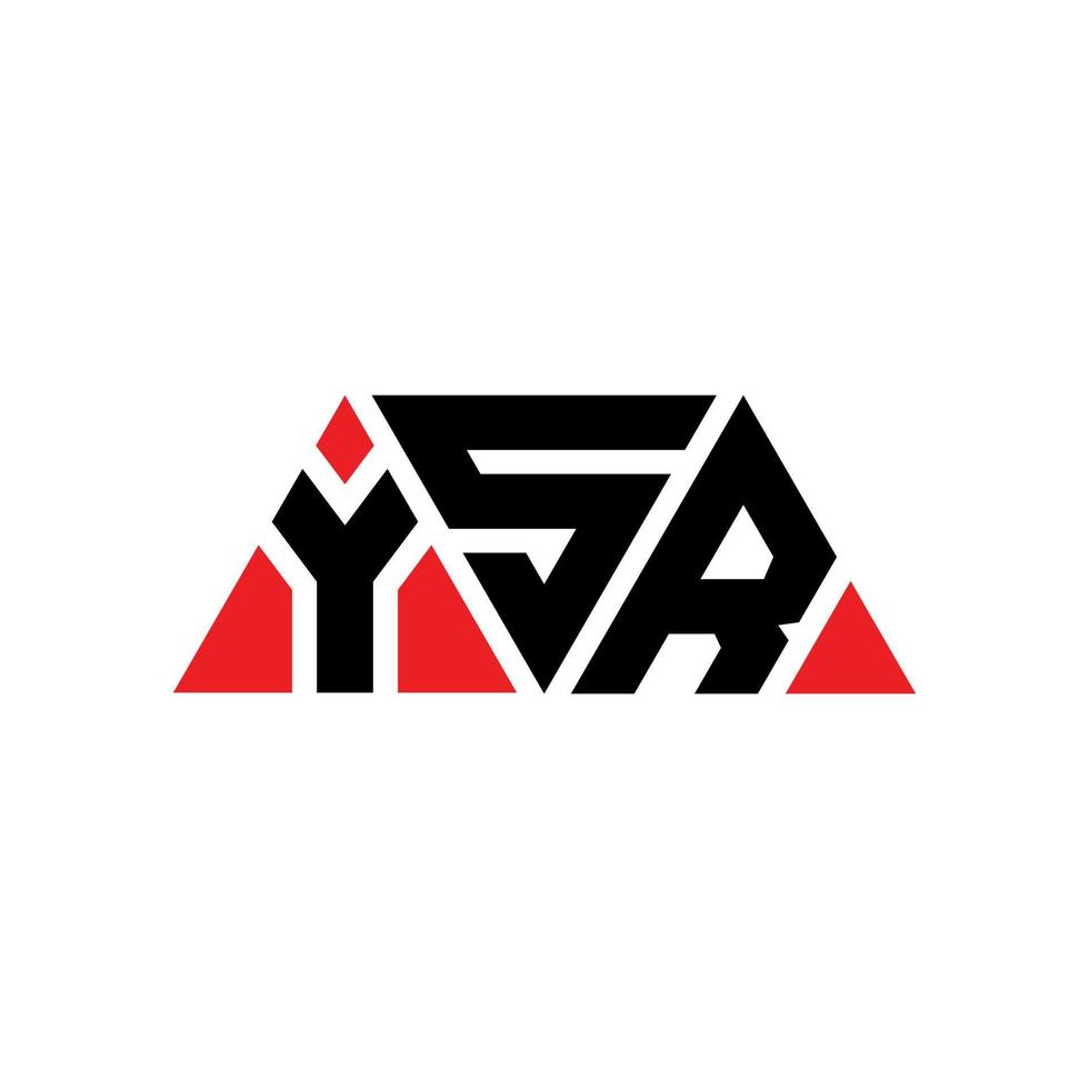 YSR driehoek brief logo ontwerp met driehoekige vorm. ysr driehoek logo ontwerp monogram. ysr driehoek vector logo sjabloon met rode kleur. ysr driehoekig logo eenvoudig, elegant en luxueus logo. ysr