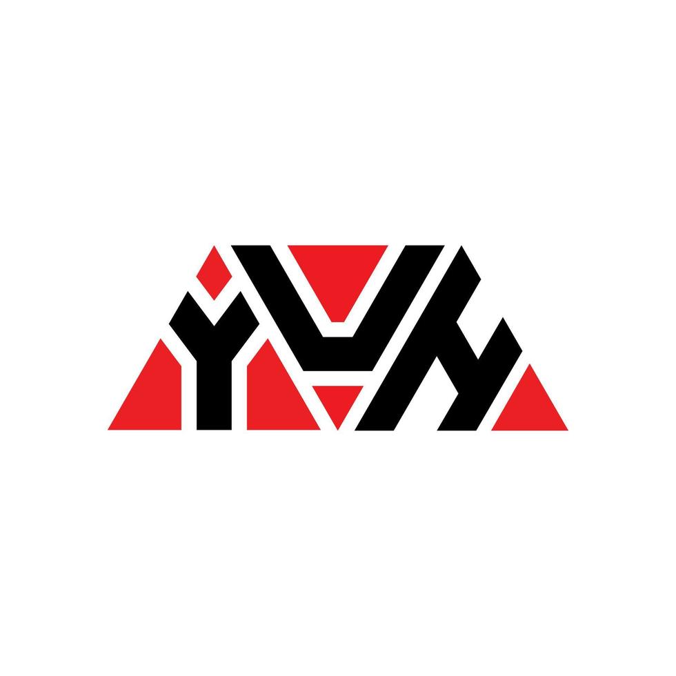 yuh driehoek brief logo ontwerp met driehoekige vorm. yuh driehoek logo ontwerp monogram. yuh driehoek vector logo sjabloon met rode kleur. yuh driehoekig logo eenvoudig, elegant en luxueus logo. yuh