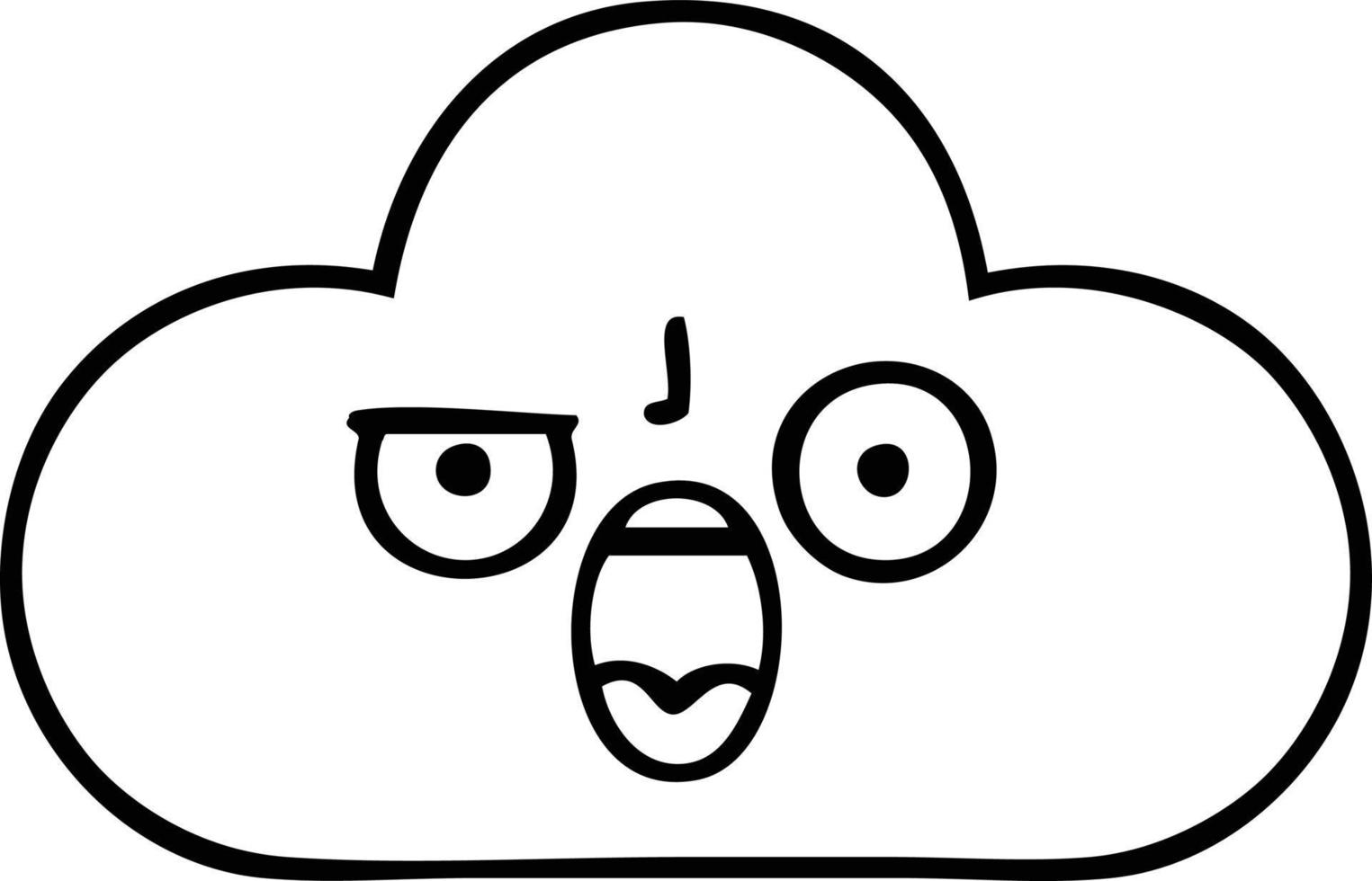 lijntekening cartoon sneeuwwolk vector