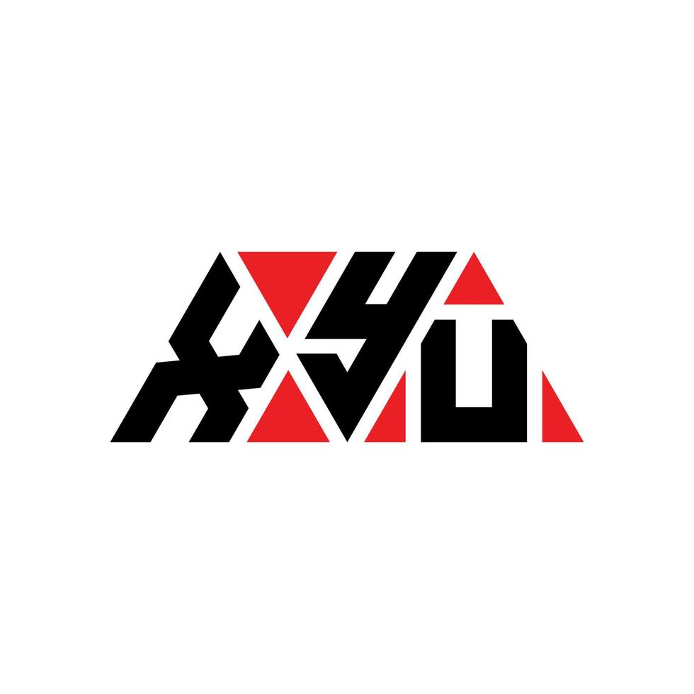 xyu driehoek brief logo ontwerp met driehoekige vorm. xyu driehoek logo ontwerp monogram. xyu driehoek vector logo sjabloon met rode kleur. xyu driehoekig logo eenvoudig, elegant en luxueus logo. xyu