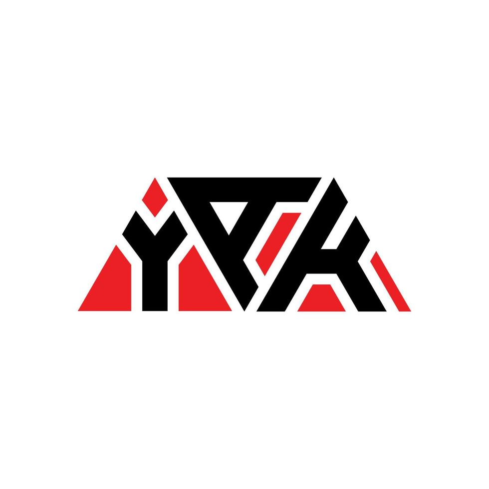 Jak driehoek brief logo ontwerp met driehoekige vorm. Jak driehoek logo ontwerp monogram. Jak driehoek vector logo sjabloon met rode kleur. yak driehoekig logo eenvoudig, elegant en luxueus logo. jak