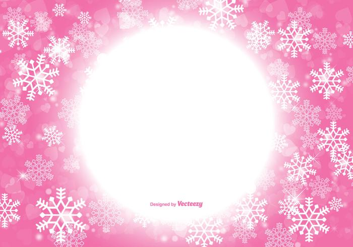 Mooie Roze Kerstmis Sneeuwvlok Achtergrond vector