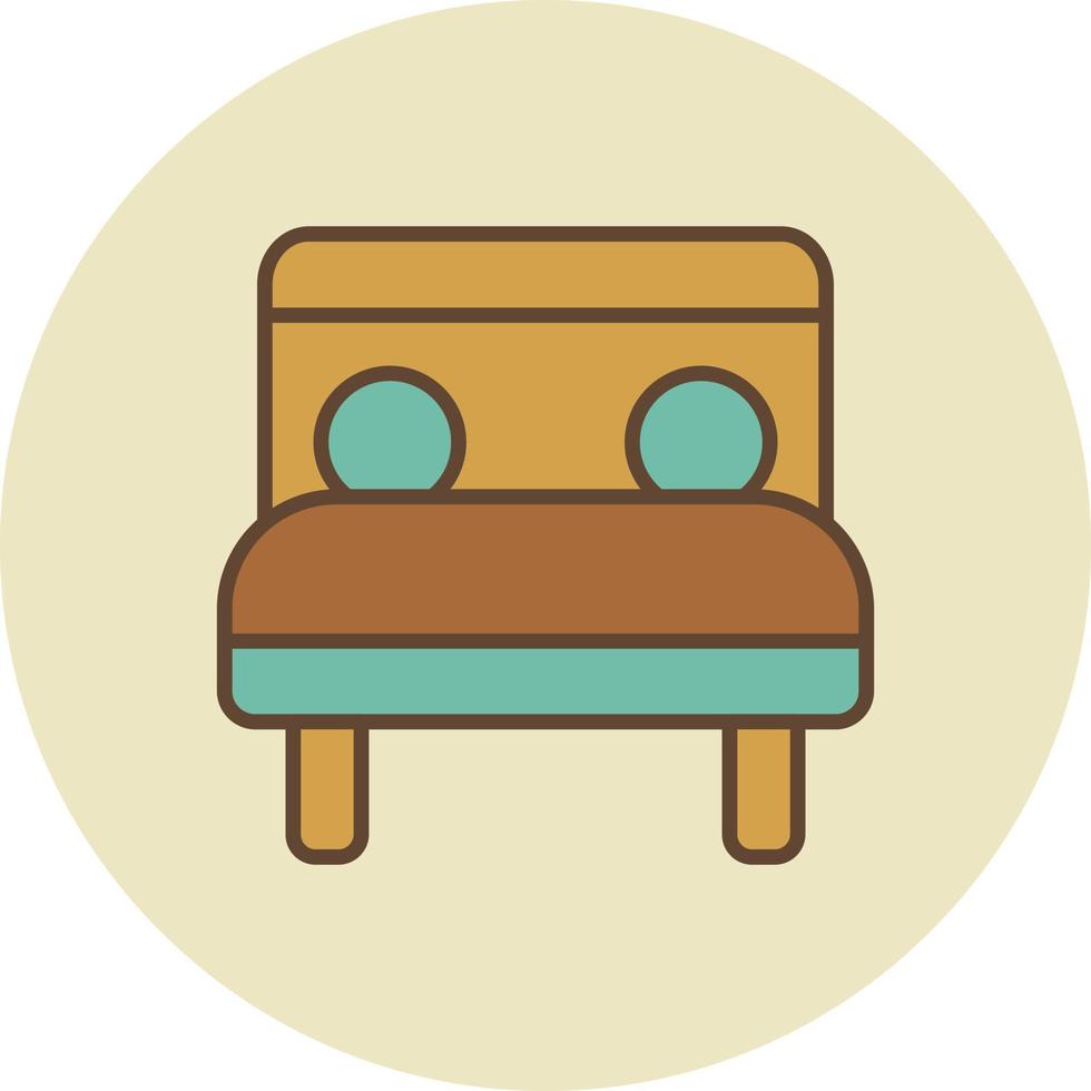 bed gevuld retro vector