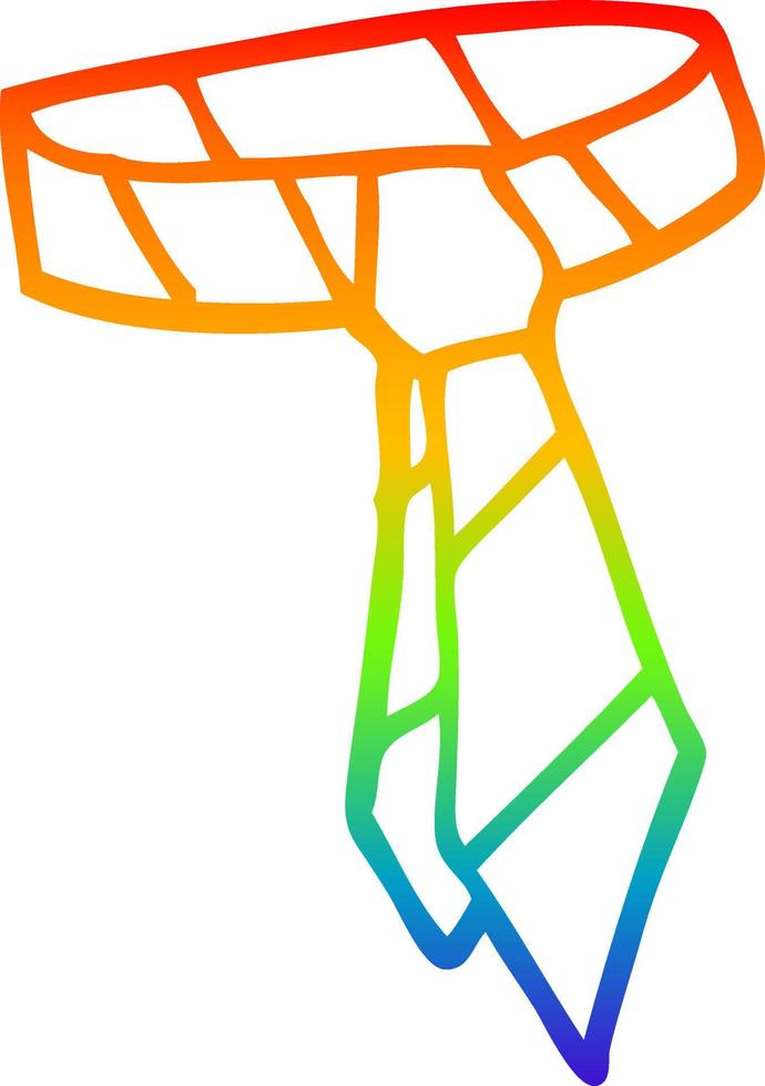 regenbooggradiënt lijntekening cartoon gestreepte stropdas vector