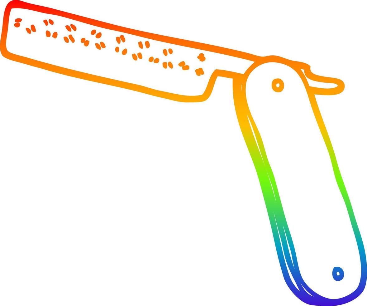 regenbooggradiënt lijntekening cartoon gesneden keel scheermes vector