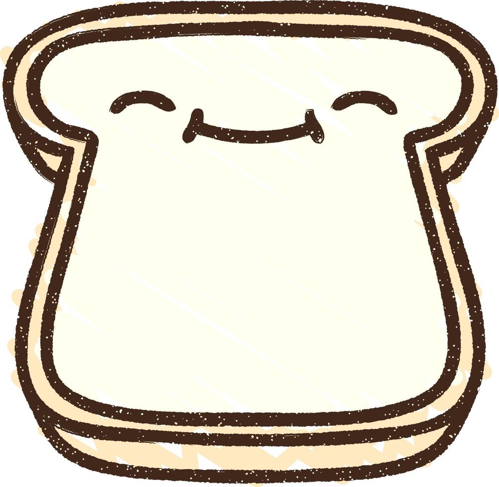 sneetje brood krijttekening vector