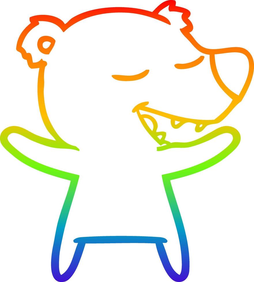 regenbooggradiënt lijntekening cartoon beer vector