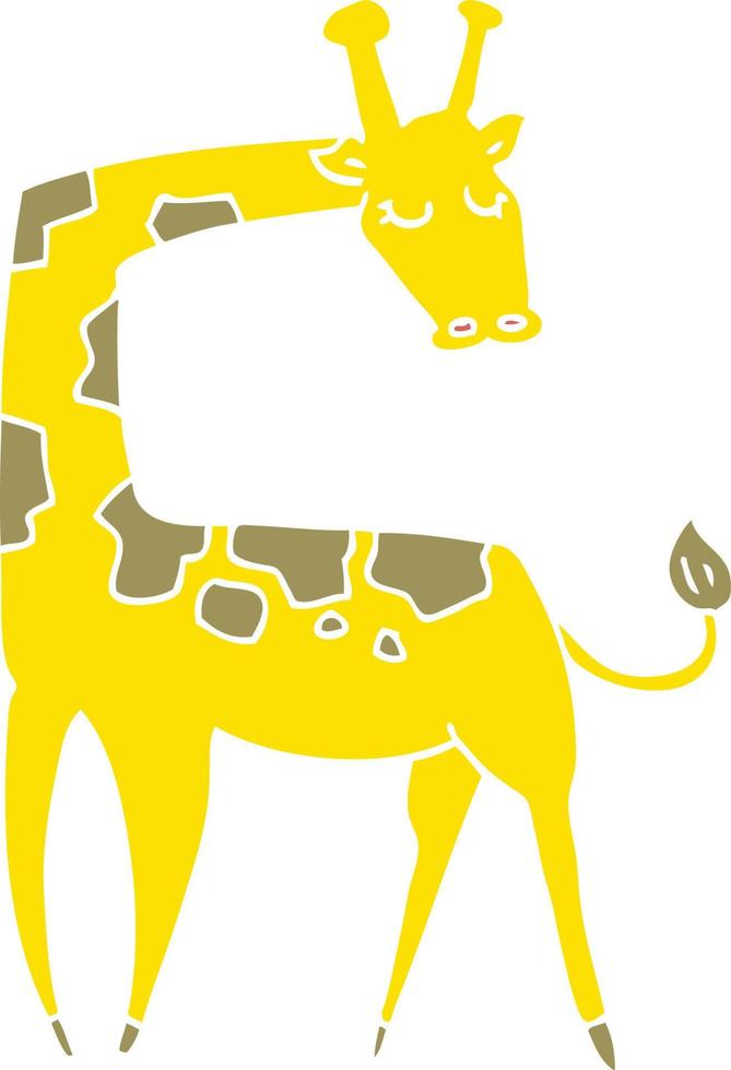 cartoon giraf in effen kleurstijl vector