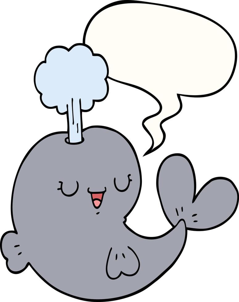 cartoon walvis en tekstballon vector