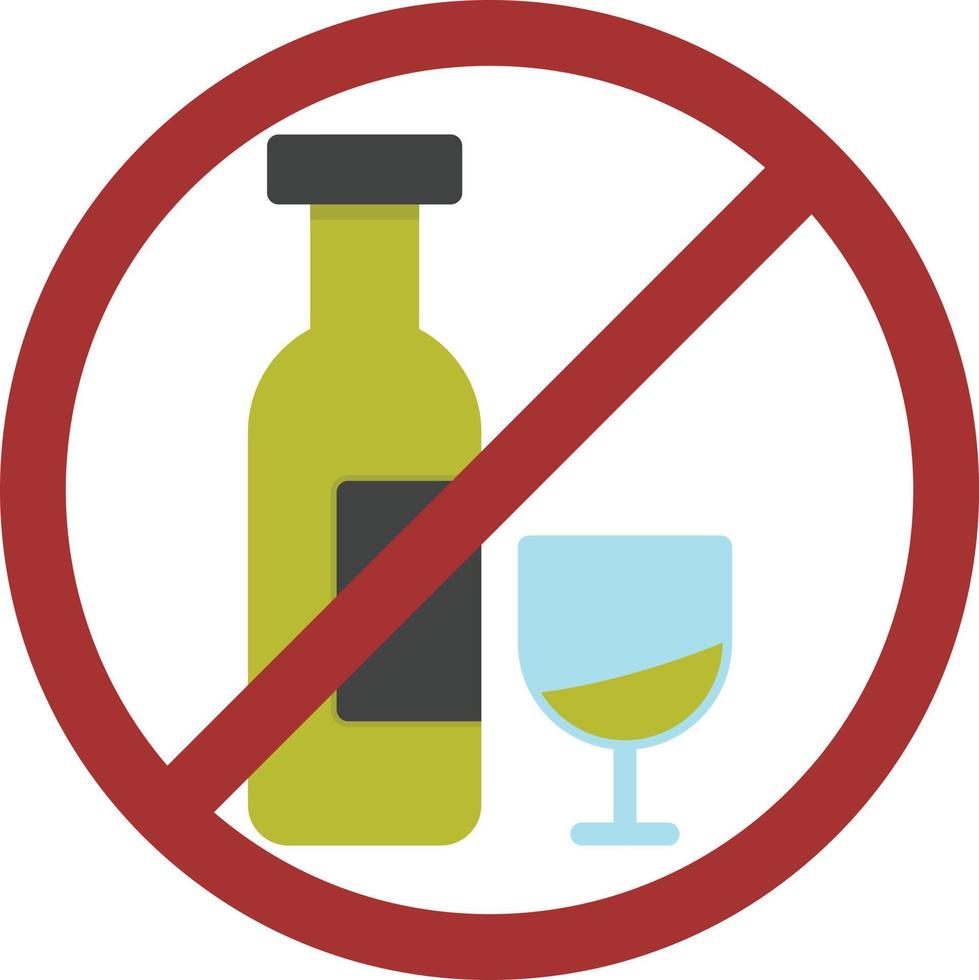geen alcohol plat pictogram vector