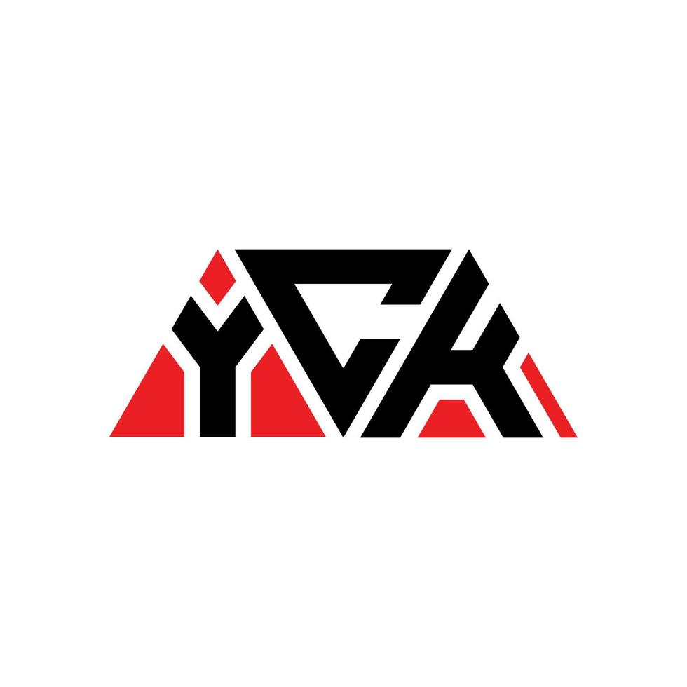 yck driehoek brief logo ontwerp met driehoekige vorm. yck driehoek logo ontwerp monogram. yck driehoek vector logo sjabloon met rode kleur. yck driehoekig logo eenvoudig, elegant en luxueus logo. yck