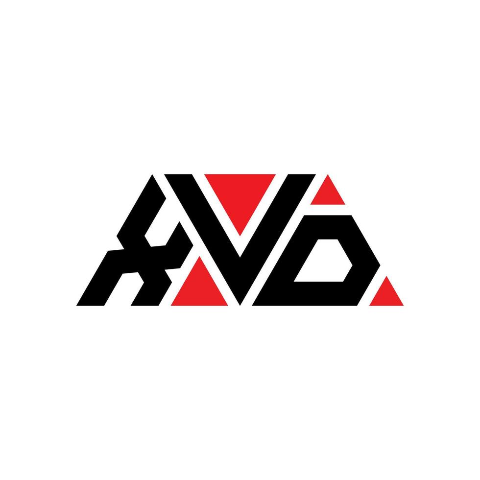 xvd driehoek letter logo ontwerp met driehoekige vorm. xvd driehoek logo ontwerp monogram. xvd driehoek vector logo sjabloon met rode kleur. xvd driehoekig logo eenvoudig, elegant en luxueus logo. xvd