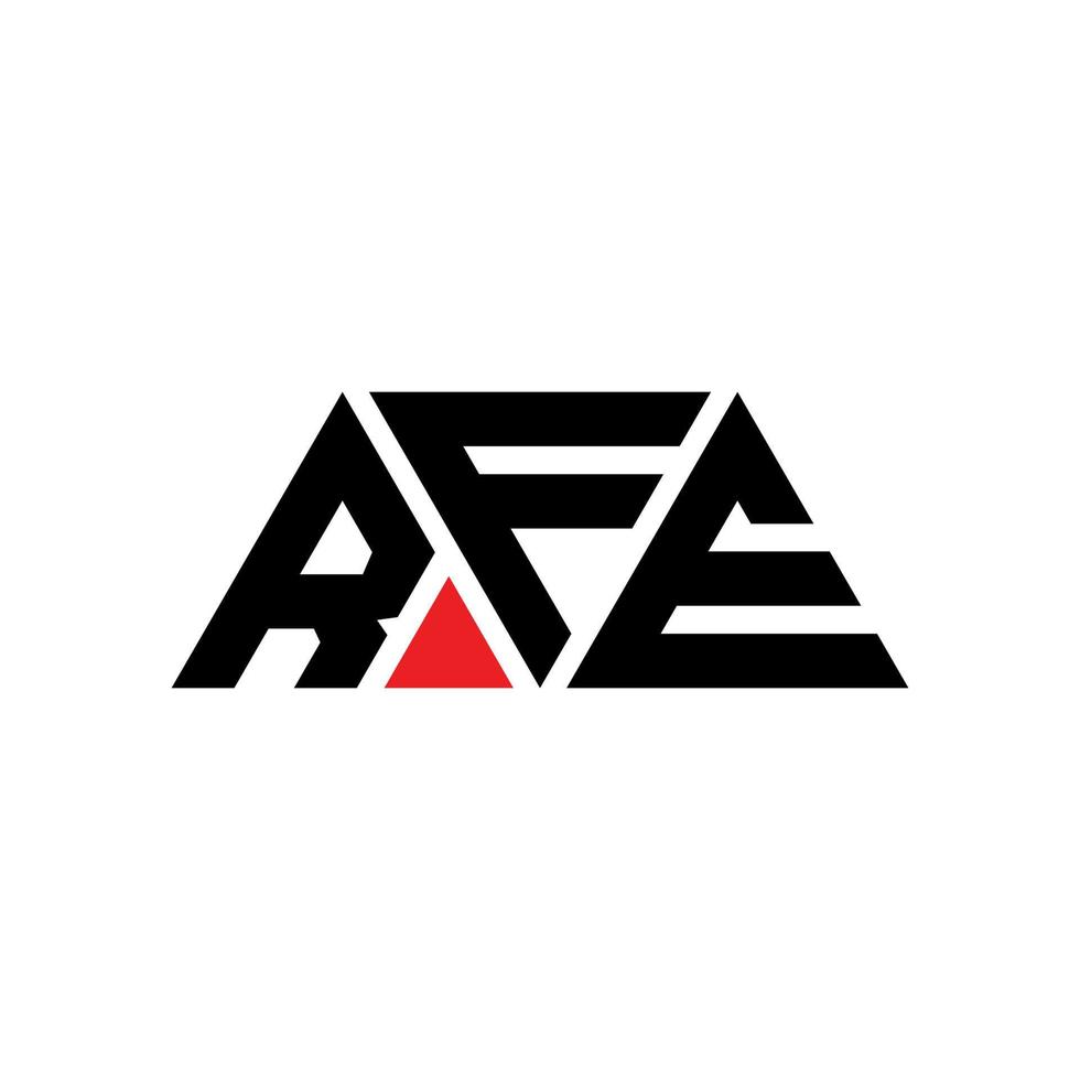rfe driehoek brief logo ontwerp met driehoekige vorm. rfe driehoek logo ontwerp monogram. rfe driehoek vector logo sjabloon met rode kleur. rfe driehoekig logo eenvoudig, elegant en luxueus logo. rfe