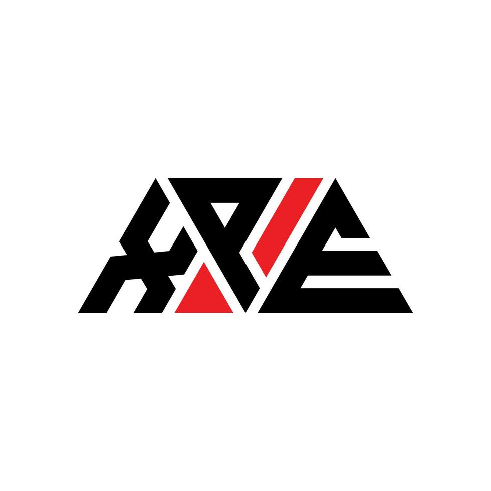 xpe driehoek brief logo ontwerp met driehoekige vorm. xpe driehoek logo ontwerp monogram. xpe driehoek vector logo sjabloon met rode kleur. xpe driehoekig logo eenvoudig, elegant en luxueus logo. xpe