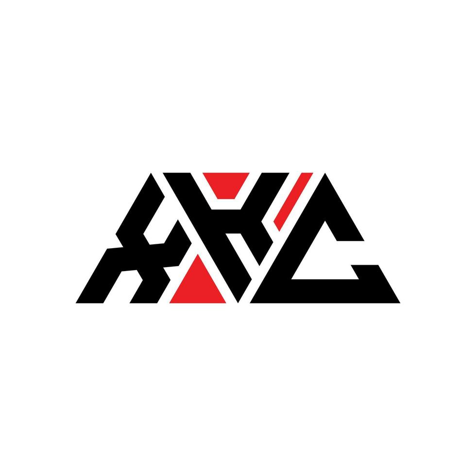 xkc driehoek brief logo ontwerp met driehoekige vorm. xkc driehoek logo ontwerp monogram. xkc driehoek vector logo sjabloon met rode kleur. xkc driehoekig logo eenvoudig, elegant en luxueus logo. xkc