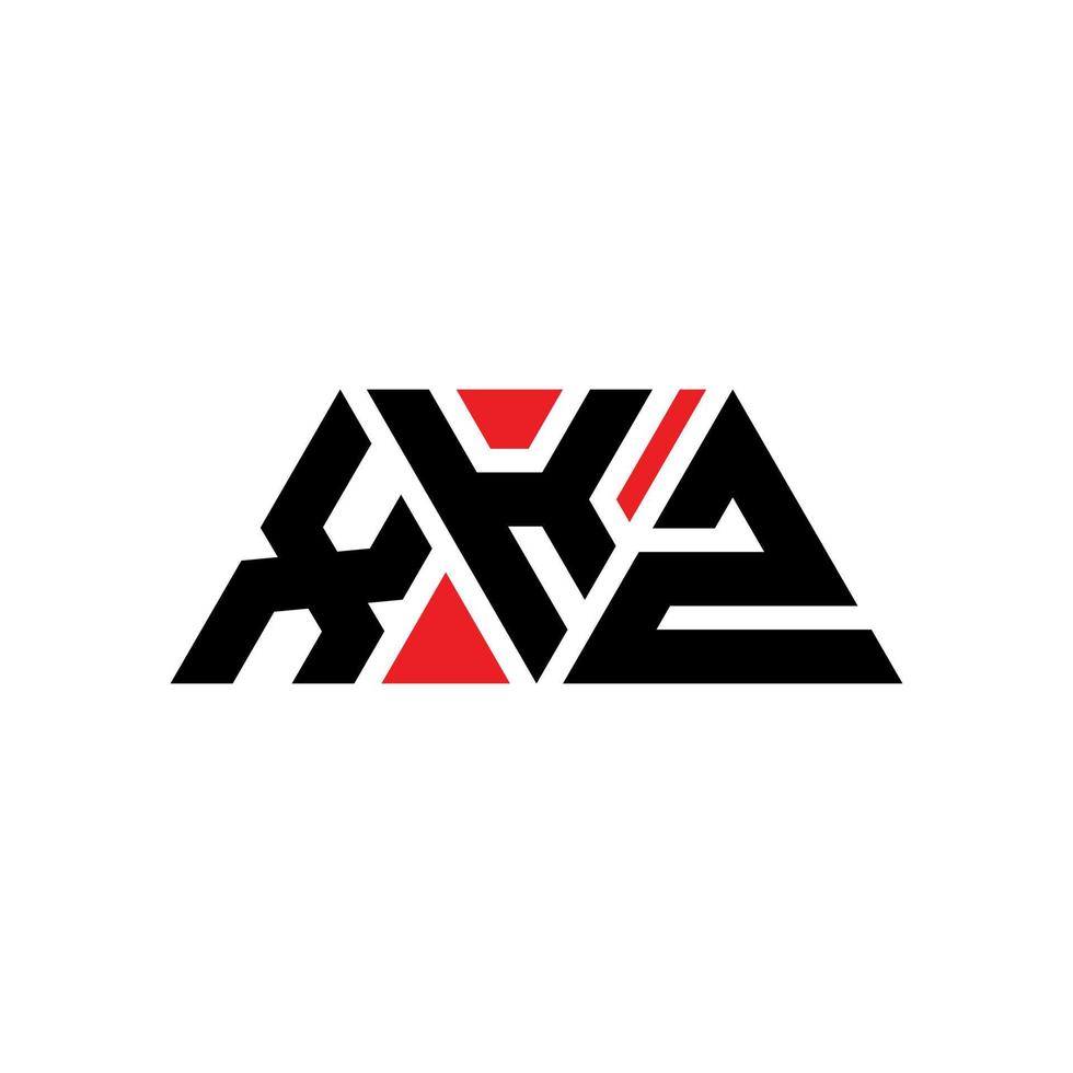 xkz driehoek brief logo ontwerp met driehoekige vorm. xkz driehoek logo ontwerp monogram. xkz driehoek vector logo sjabloon met rode kleur. xkz driehoekig logo eenvoudig, elegant en luxueus logo. xkz