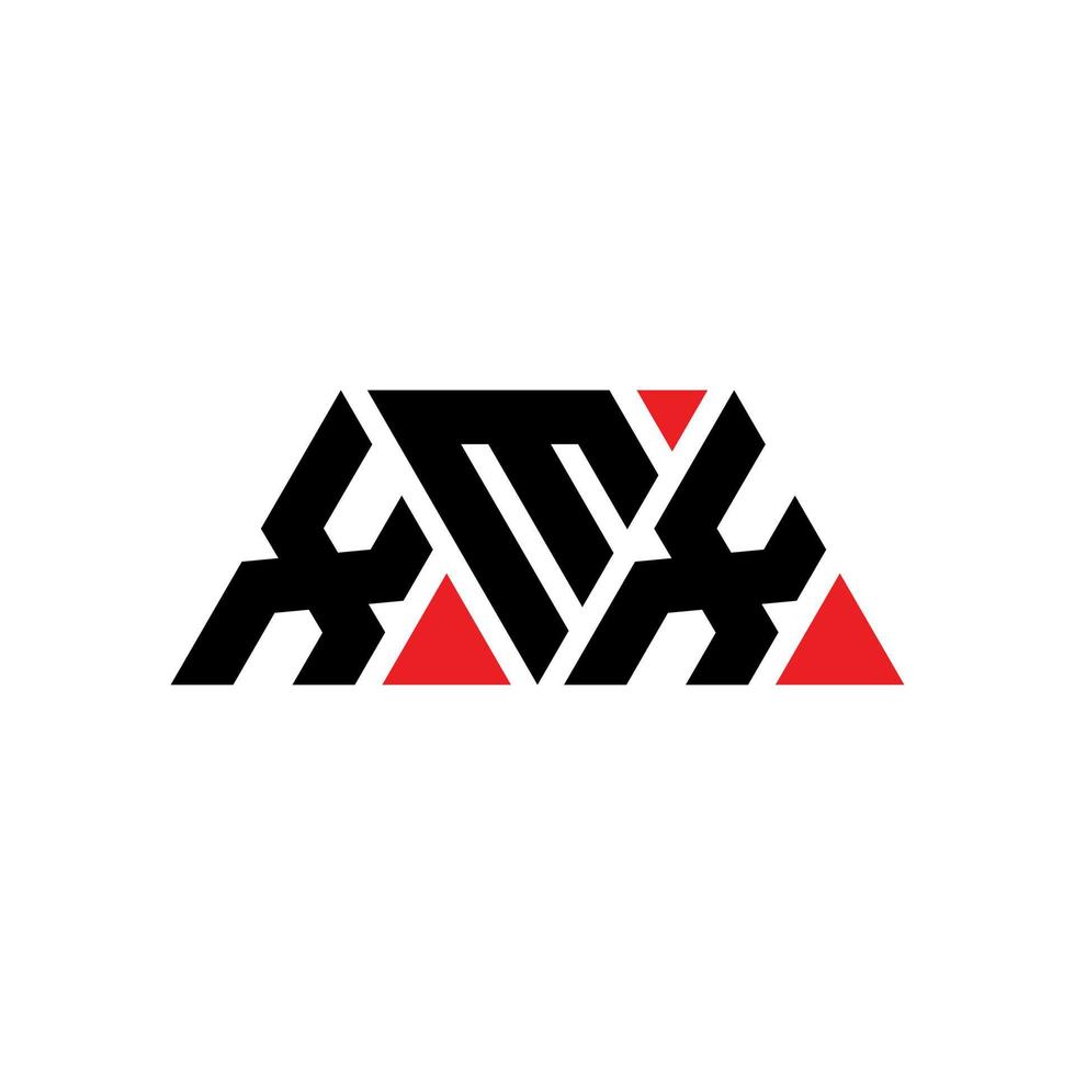 xmx driehoek brief logo ontwerp met driehoekige vorm. xmx driehoek logo ontwerp monogram. xmx driehoek vector logo sjabloon met rode kleur. xmx driehoekig logo eenvoudig, elegant en luxueus logo. xmx