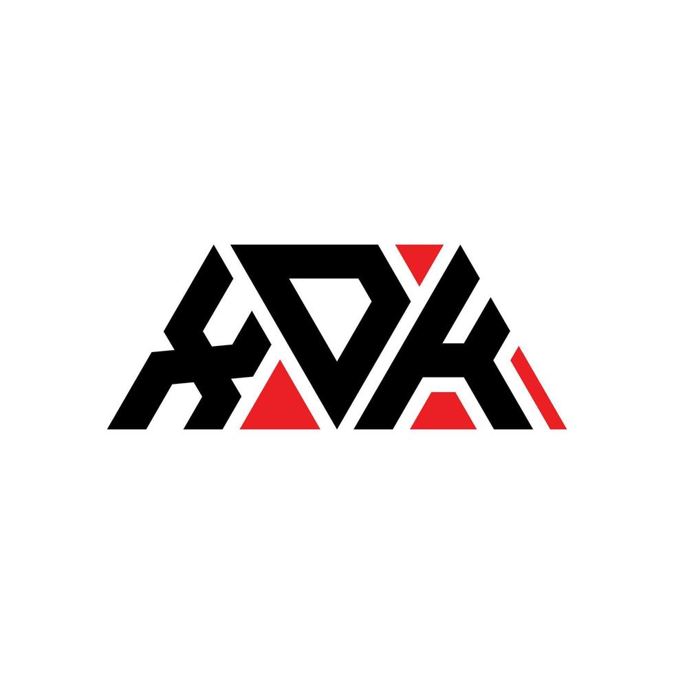 xdk driehoek brief logo ontwerp met driehoekige vorm. xdk driehoek logo ontwerp monogram. xdk driehoek vector logo sjabloon met rode kleur. xdk driehoekig logo eenvoudig, elegant en luxueus logo. xdk