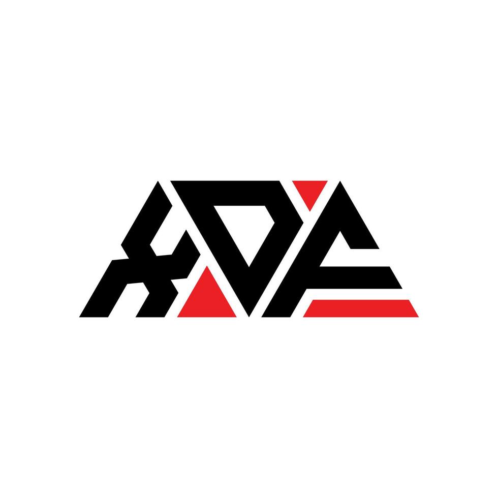 xdf driehoek brief logo ontwerp met driehoekige vorm. xdf driehoek logo ontwerp monogram. xdf driehoek vector logo sjabloon met rode kleur. xdf driehoekig logo eenvoudig, elegant en luxueus logo. xdf