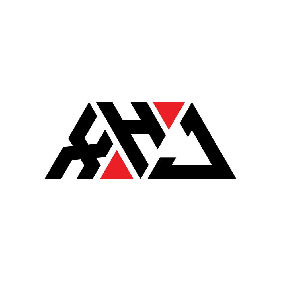 xhj driehoek brief logo ontwerp met driehoekige vorm. xhj driehoek logo ontwerp monogram. xhj driehoek vector logo sjabloon met rode kleur. xhj driehoekig logo eenvoudig, elegant en luxueus logo. xhj