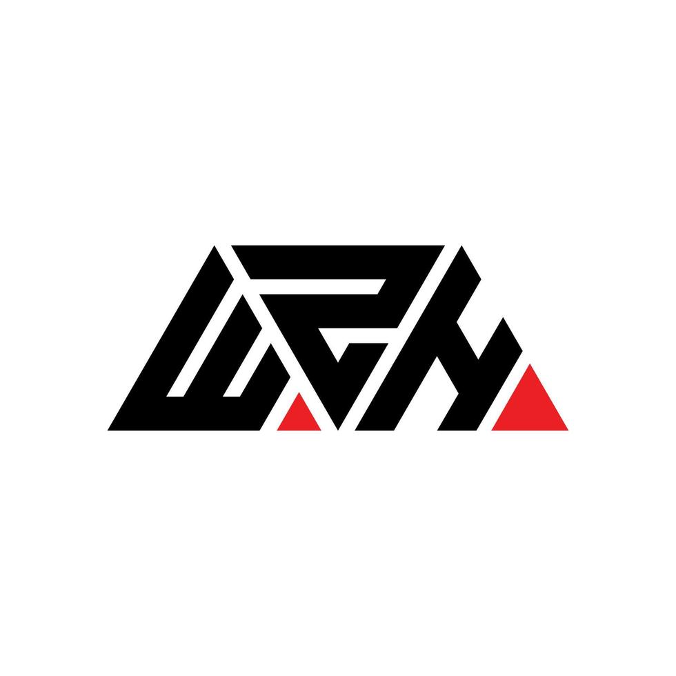 wzh driehoek brief logo ontwerp met driehoekige vorm. wzh driehoek logo ontwerp monogram. wzh driehoek vector logo sjabloon met rode kleur. wzh driehoekig logo eenvoudig, elegant en luxueus logo. wzh