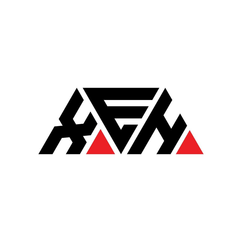 xeh driehoek brief logo ontwerp met driehoekige vorm. xeh driehoek logo ontwerp monogram. xeh driehoek vector logo sjabloon met rode kleur. xeh driehoekig logo eenvoudig, elegant en luxueus logo. xeh