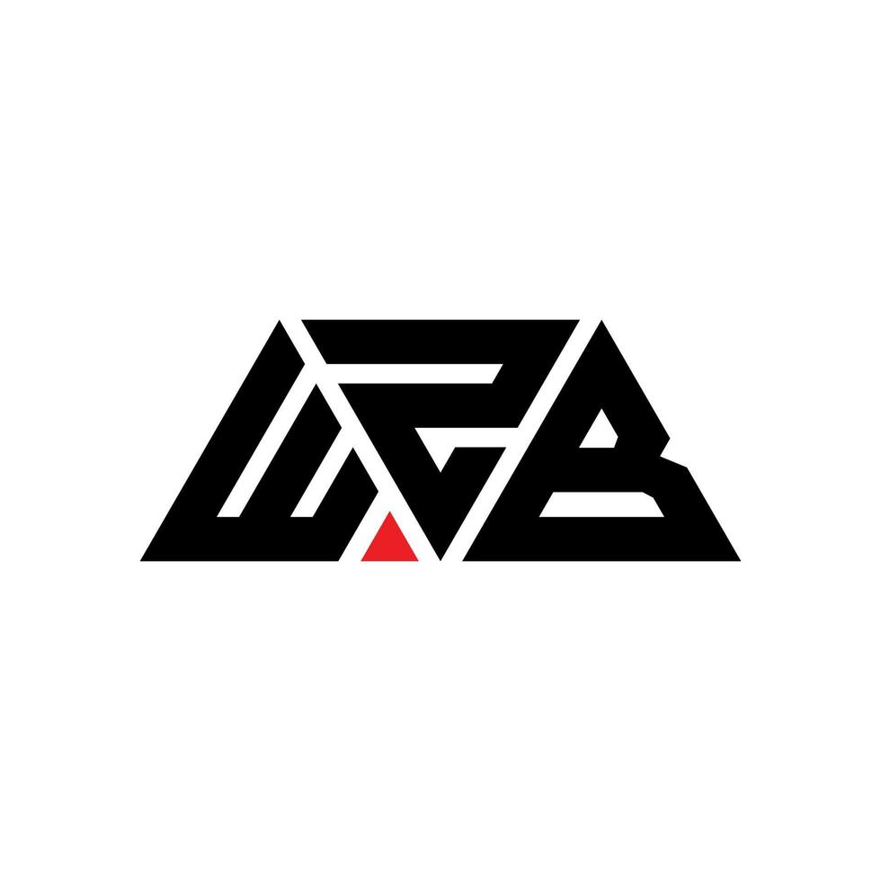 wzb driehoek brief logo ontwerp met driehoekige vorm. wzb driehoek logo ontwerp monogram. wzb driehoek vector logo sjabloon met rode kleur. wzb driehoekig logo eenvoudig, elegant en luxueus logo. wzb
