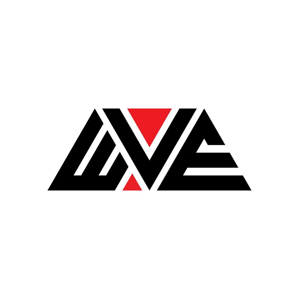 wve driehoek brief logo ontwerp met driehoekige vorm. wve driehoek logo ontwerp monogram. wve driehoek vector logo sjabloon met rode kleur. wve driehoekig logo eenvoudig, elegant en luxueus logo. wve