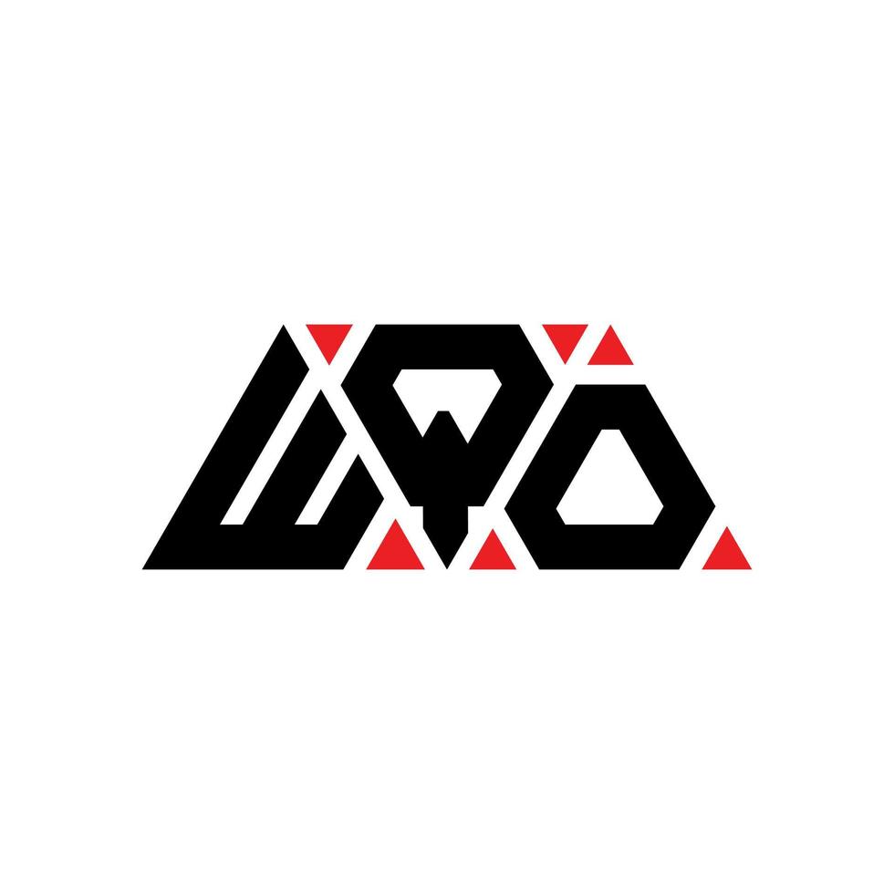 wqo driehoek letter logo ontwerp met driehoekige vorm. wqo driehoek logo ontwerp monogram. wqo driehoek vector logo sjabloon met rode kleur. wqo driehoekig logo eenvoudig, elegant en luxueus logo. wqo