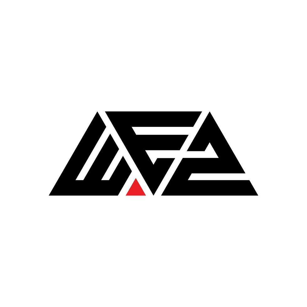wez driehoek brief logo ontwerp met driehoekige vorm. wez driehoek logo ontwerp monogram. wez driehoek vector logo sjabloon met rode kleur. wez driehoekig logo eenvoudig, elegant en luxueus logo. wez